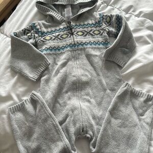 Gray Hooded Kids 18M One Piece